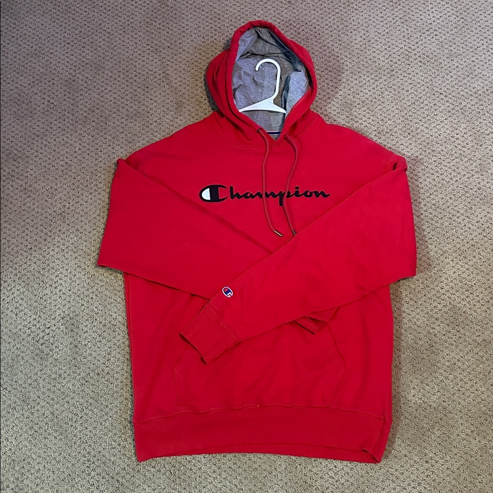 Champion Red Men's Pullover Hoodie